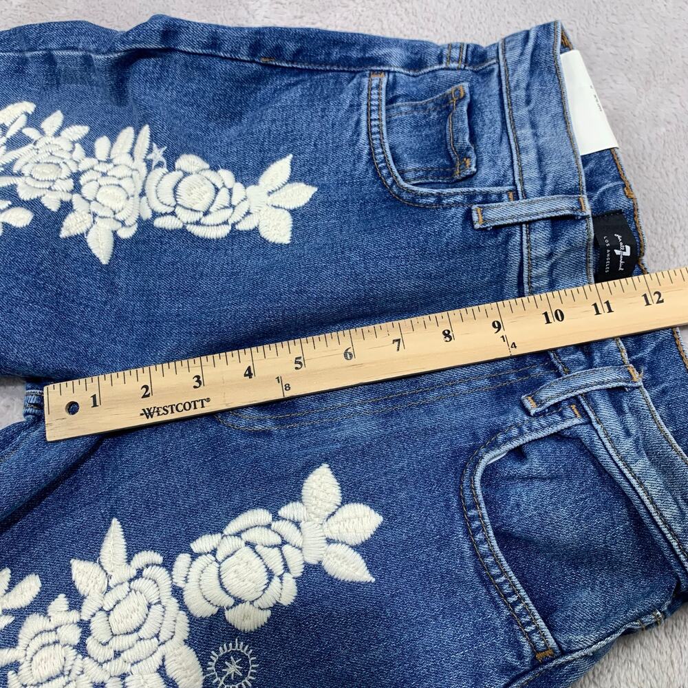 NWT 7 For All Mankind Jeans Easy Slim Embroidered Womens 24 Boho Festival $278 - Picture 13 of 16